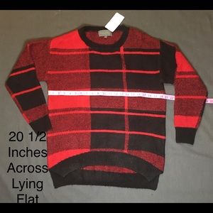 Sunday in Brooklyn Black Red Plaid Sweater Size S